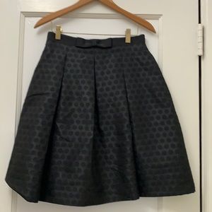 Black polka dot skirt. Red Fleece